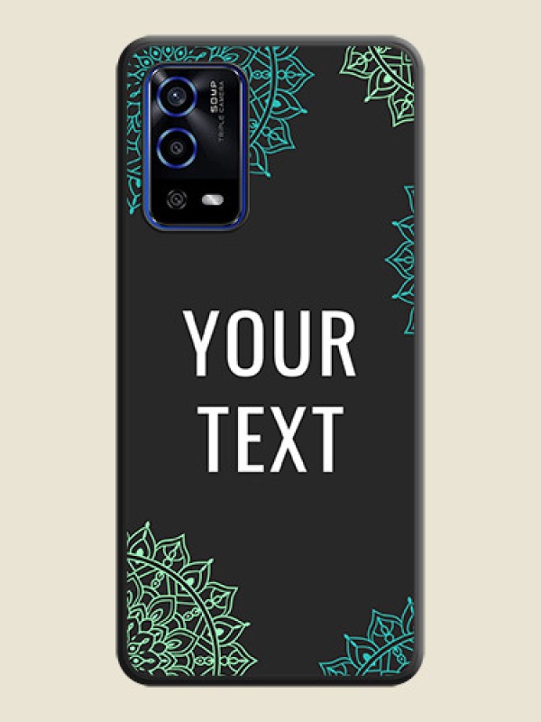 Custom Your Name with Floral Design on Space Black Custom Soft Matte Back Cover - Oppo A55 - alternate view