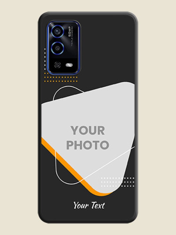 Custom Yellow Triangle on Photo on Space Black Soft Matte Phone Cover - Oppo A55 - alternate view