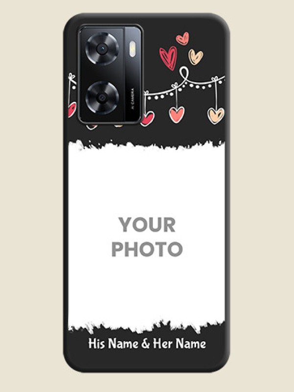 Custom Pink Love Hangings with Name on Space Black Custom Soft Matte Phone Cases - Oppo A57 2022 - alternate view