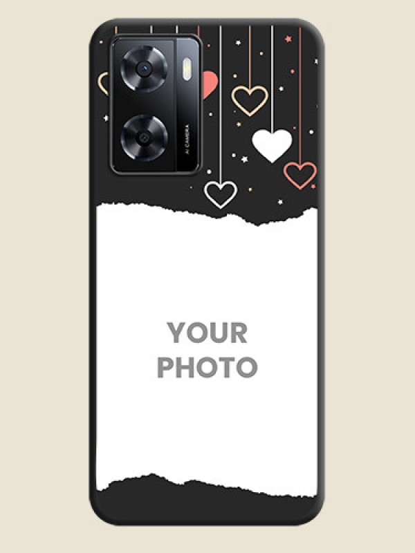 Custom Love Hangings with Splash Wave Picture on Space Black Custom Soft Matte Phone Back Cover - Oppo A57 2022 - alternate view