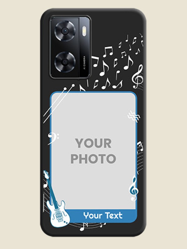 Custom Musical Theme Design with Text on Photo on Space Black Soft Matte Mobile Case - Oppo A57 2022 - alternate view