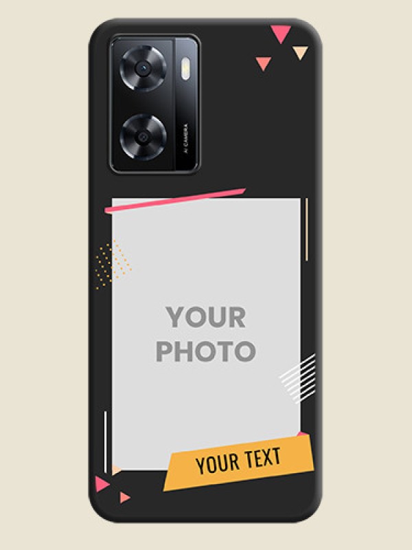 Custom Photo Frame with Triangle Small Dots on Photo on Space Black Soft Matte Back Cover - Oppo A57 2022 - alternate view
