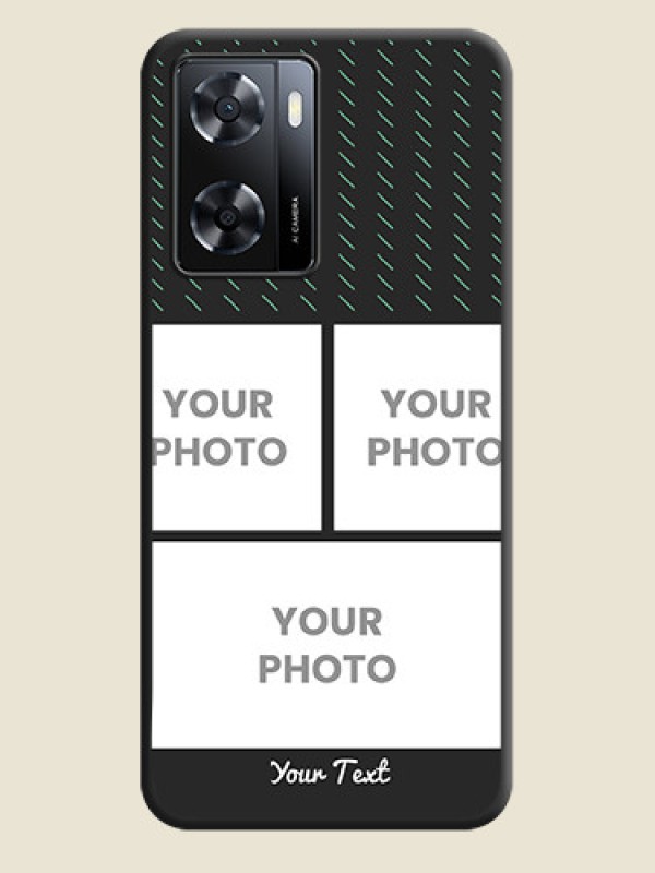 Custom Cross Dotted Pattern with 2 Image Holder  on Personalised Space Black Soft Matte Cases - Oppo A57 2022 - alternate view