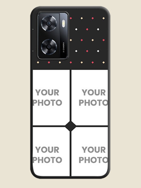 Custom Multicolor Dotted Pattern with 4 Image Holder on Space Black Custom Soft Matte Phone Cases - Oppo A57 2022 - alternate view