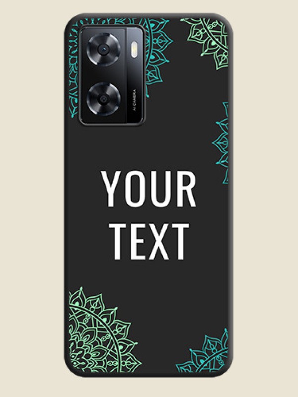 Custom Your Name with Floral Design on Space Black Custom Soft Matte Back Cover - Oppo A57 2022 - alternate view