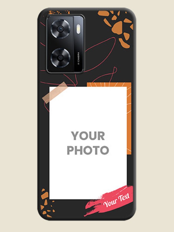 Custom Orange Photo Frame on Space Black Custom Soft Matte Phone Back Cover - Oppo A57 2022 - alternate view