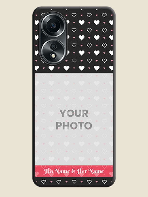 Custom White Color Love Symbols with Text Design - Photo on Space Black Soft Matte Phone Cover - Oppo A58 - alternate view