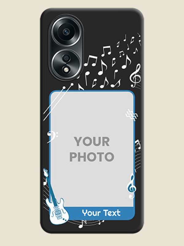 Custom Musical Theme Design with Text - Photo on Space Black Soft Matte Mobile Case - Oppo A58 - alternate view