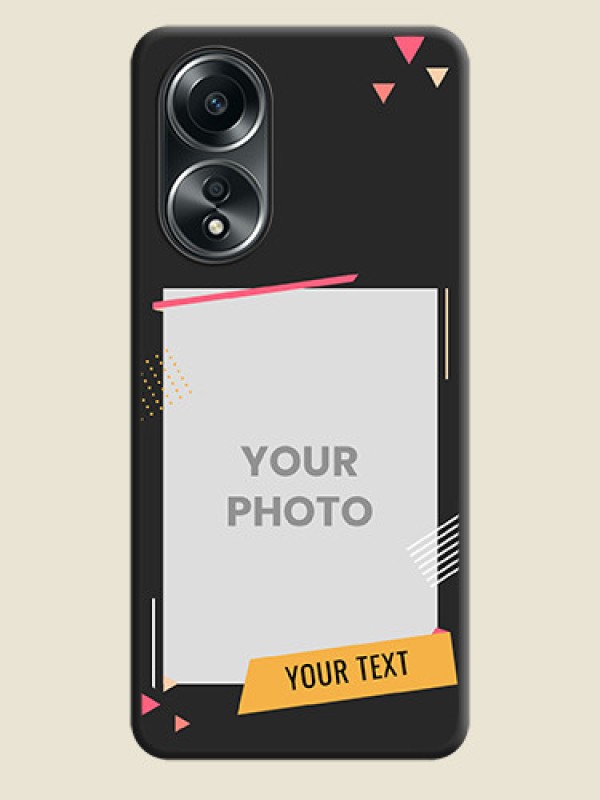 Custom Photo Frame with Triangle Small Dots - Photo on Space Black Soft Matte Back Cover - Oppo A58 - alternate view