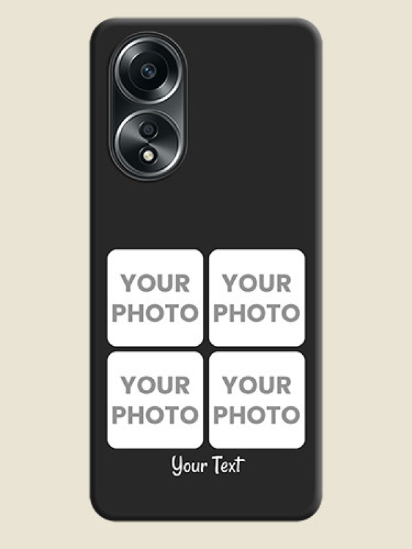 Custom Floral Art with 6 Image Holder - Photo on Space Black Soft Matte Mobile Case - Oppo A58 - alternate view