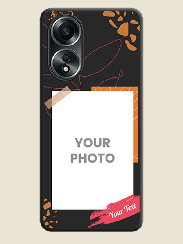 Custom Orange Photo Frame on Space Black Custom Soft Matte Phone Back Cover - Oppo A58 - alternate view