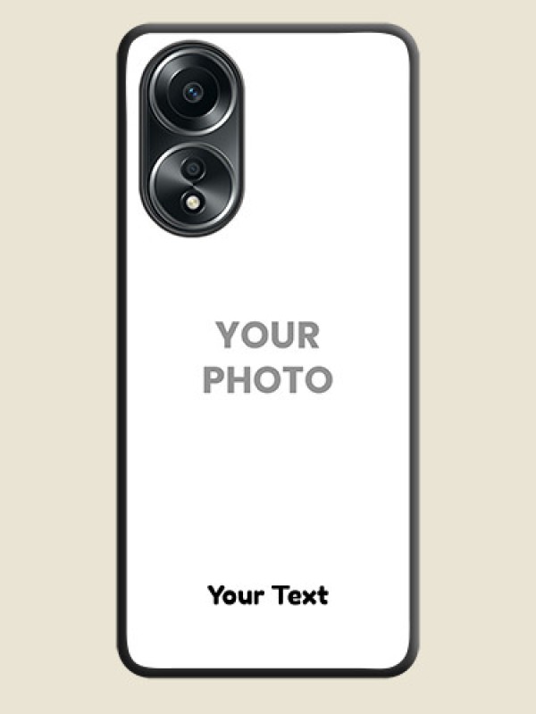 Custom Full Single Pic Upload With Text On Space Black Personalized Soft Matte Phone Covers - Oppo A58 - alternate view