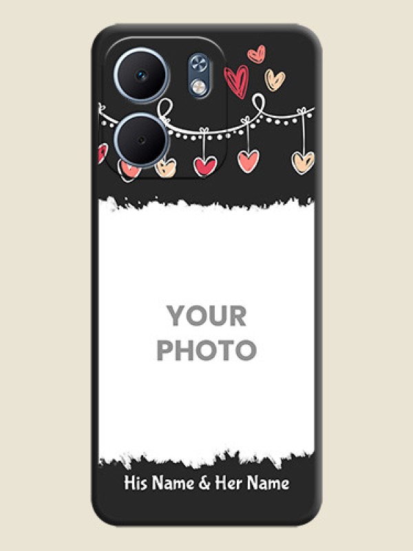 Custom Pink Love Hangings with Name On Space Black Custom Soft Matte Mobile Back Cover - Oppo A5X 4G - alternate view