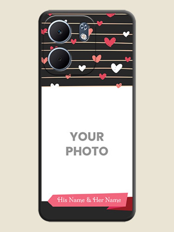 Custom Love Pattern with Name on Pink Ribbon on Photo On Space Black Custom Soft Matte Mobile Back Cover - Oppo A5X 4G - alternate view