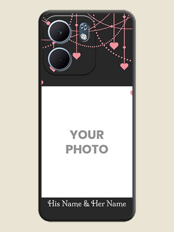 Custom Pink Love Hangings with Text On Space Black Custom Soft Matte Mobile Back Cover - Oppo A5X 4G - alternate view