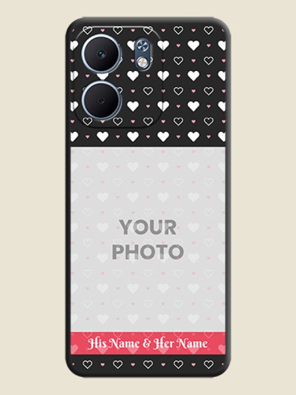 Custom White Color Love Symbols with Text Design on Photo On Space Black Custom Soft Matte Mobile Back Cover - Oppo A5X 4G - alternate view