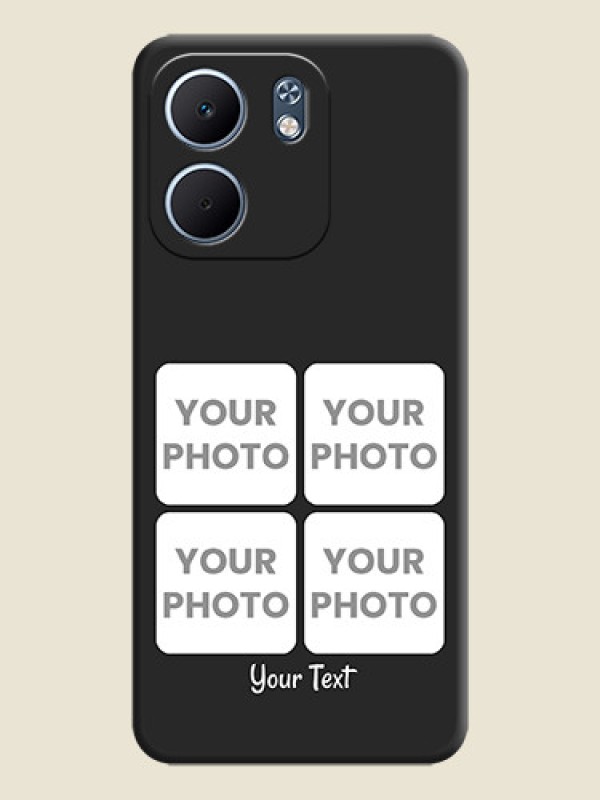 Custom Floral Art with 6 Image Holder on Photo On Space Black Custom Soft Matte Mobile Back Cover - Oppo A5X 4G - alternate view