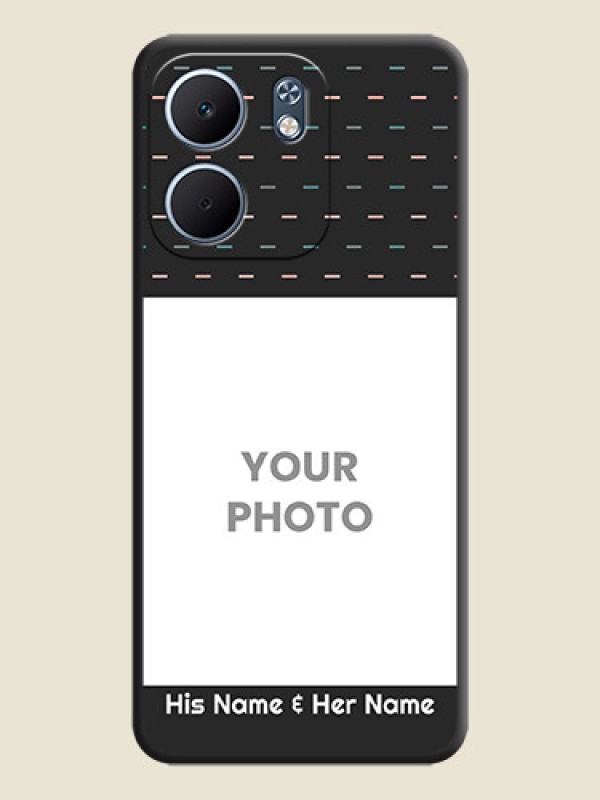 Custom Line Pattern Design with Text On Space Black Custom Soft Matte Mobile Back Cover - Oppo A5X 4G - alternate view