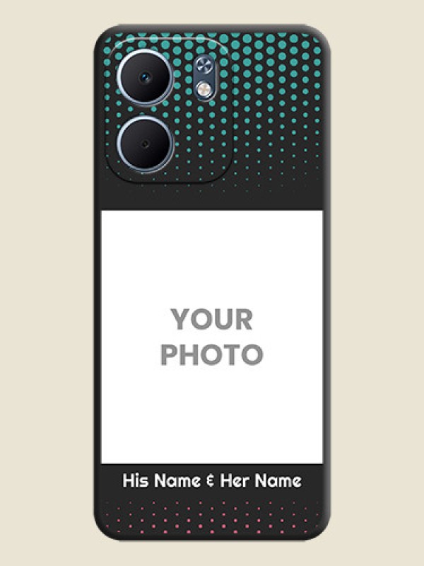 Custom Faded Dots with Grunge Photo Frame and Text On Space Black Custom Soft Matte Mobile Back Cover - Oppo A5X 4G - alternate view