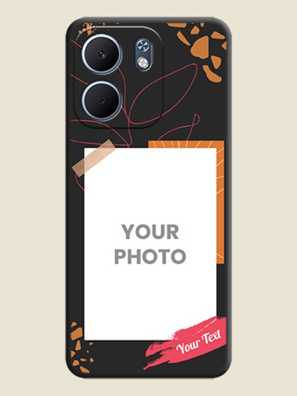 Custom Orange Photo Frame On Space Black Custom Soft Matte Mobile Back Cover - Oppo A5X 4G - alternate view