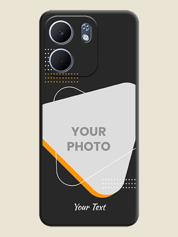 Custom Yellow Triangle on Photo On Space Black Custom Soft Matte Mobile Back Cover - Oppo A5X 4G - alternate view