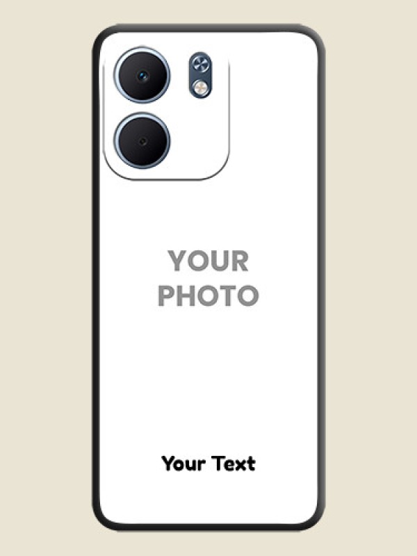 Custom Full Single Pic Upload With Text On Space Black Custom Soft Matte Mobile Back Cover - Oppo A5X 4G - alternate view