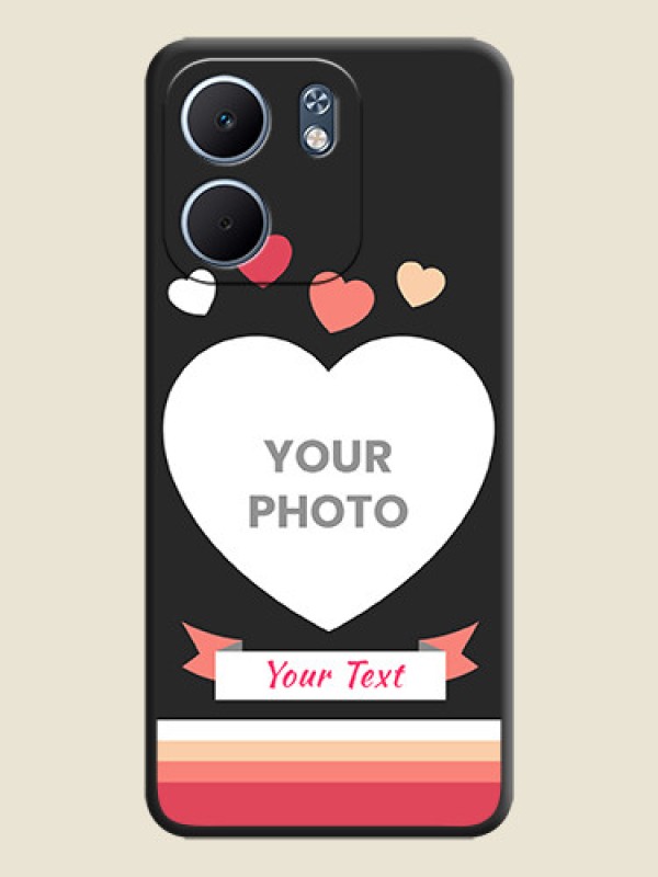 Custom Love Shaped Photo with Colorful Stripes On Space Black Custom Soft Matte Mobile Back Cover - Oppo A5x 5G - alternate view
