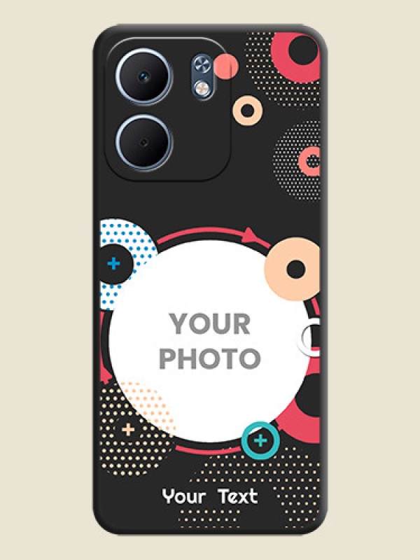 Custom Multicoloured Round Image On Space Black Custom Soft Matte Mobile Back Cover - Oppo A5x 5G - alternate view
