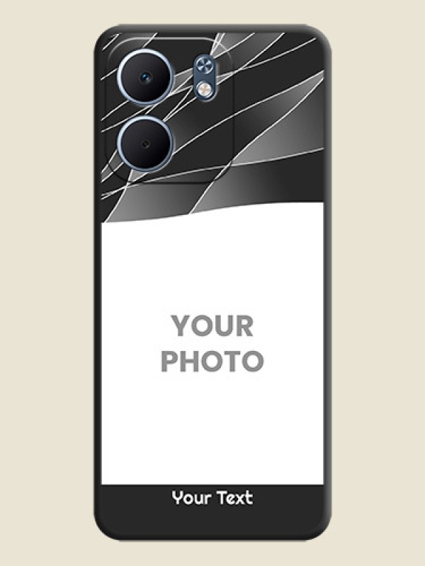 Custom Mixed Wave Lines on Photo On Space Black Custom Soft Matte Mobile Back Cover - Oppo A5x 5G - alternate view