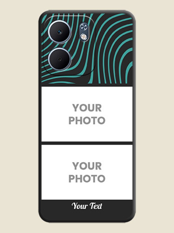 Custom Wave Pattern with 2 Image Holder On Space Black Custom Soft Matte Mobile Back Cover - Oppo A5x 5G - alternate view