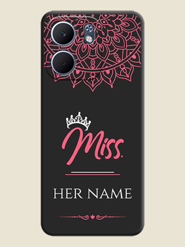 Custom Mrs Name with Floral Design On Space Black Custom Soft Matte Mobile Back Cover - Oppo A5x 5G - alternate view