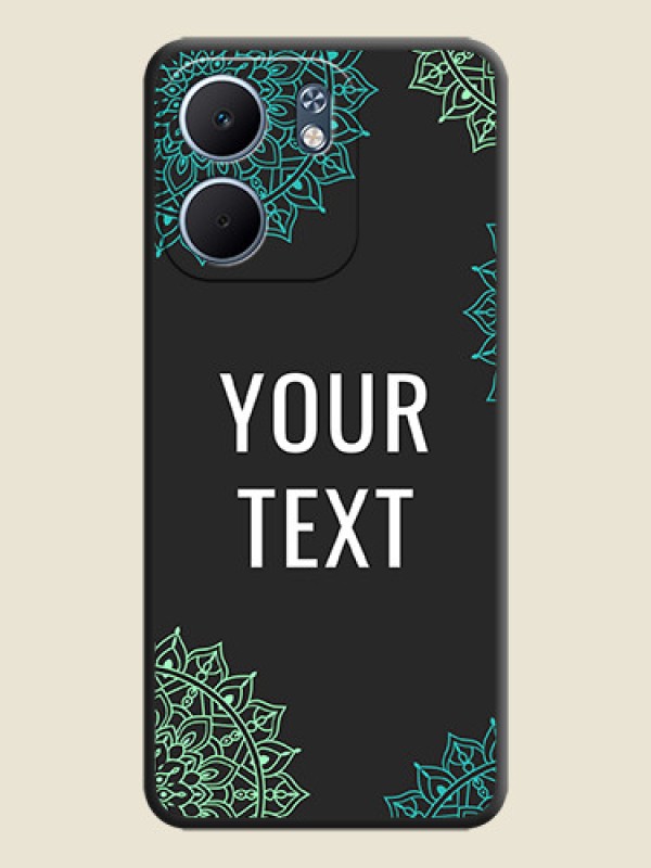 Custom Your Name with Floral Design On Space Black Custom Soft Matte Mobile Back Cover - Oppo A5x 5G - alternate view