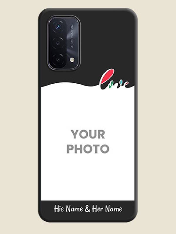 Custom Fall in Love Pattern with Picture on Photo on Space Black Soft Matte Mobile Case - Oppo A74 5G - alternate view