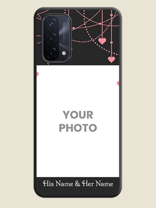 Custom Pink Love Hangings with Text on Space Black Custom Soft Matte Back Cover - Oppo A74 5G - alternate view