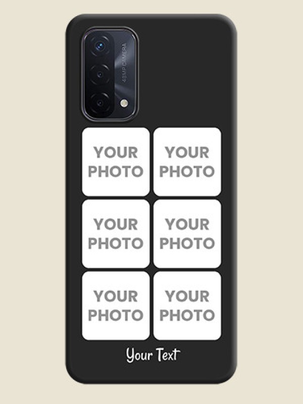 Custom Floral Art with 6 Image Holder on Photo on Space Black Soft Matte Mobile Case - Oppo A74 5G - alternate view