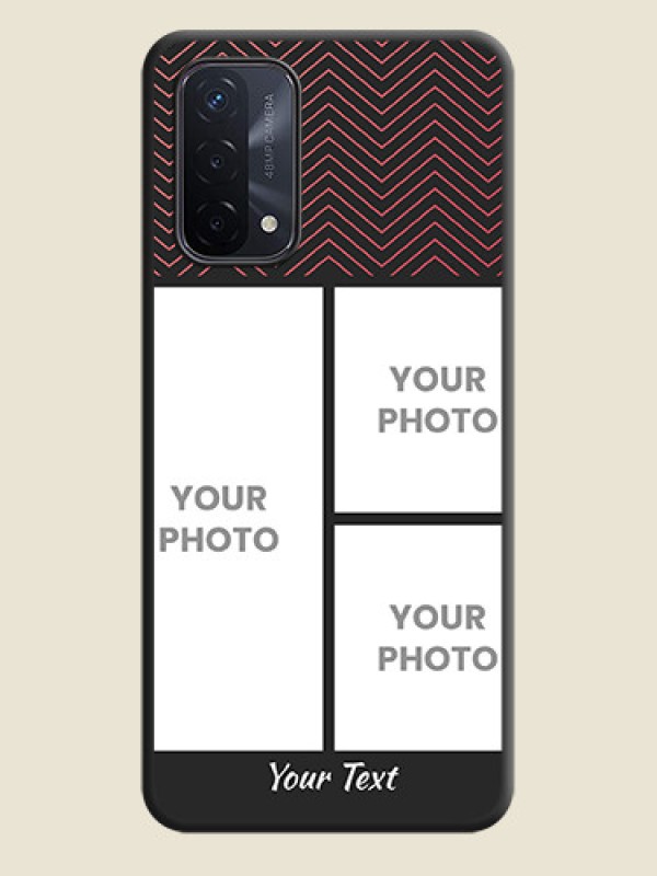 Custom Wave Pattern with 3 Image Holder on Space Black Custom Soft Matte Back Cover - Oppo A74 5G - alternate view