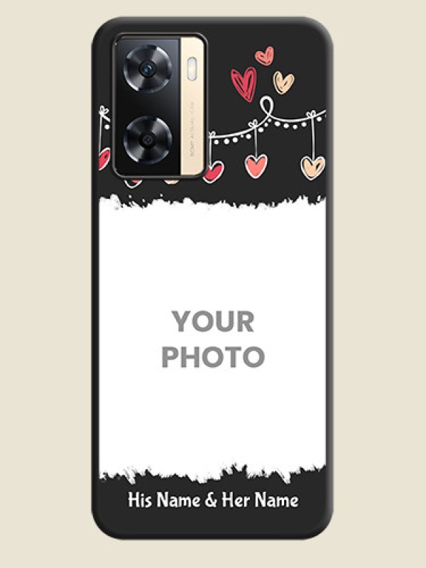 Custom Pink Love Hangings with Name on Space Black Custom Soft Matte Phone Cases - Oppo A77 4G - alternate view