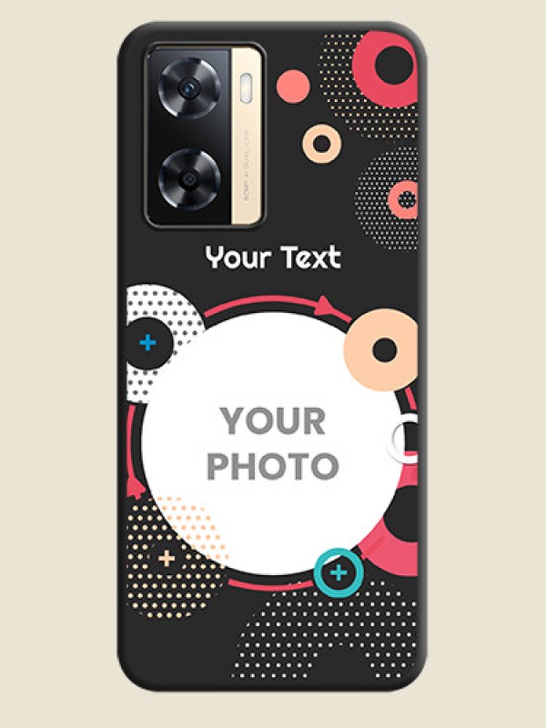 Custom Multicoloured Round Image on Personalised Space Black Soft Matte Cases - Oppo A77 4G - alternate view