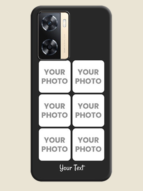 Custom Floral Art with 6 Image Holder on Photo on Space Black Soft Matte Mobile Case - Oppo A77 4G - alternate view