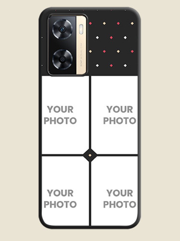 Custom Multicolor Dotted Pattern with 4 Image Holder on Space Black Custom Soft Matte Phone Cases - Oppo A77 4G - alternate view