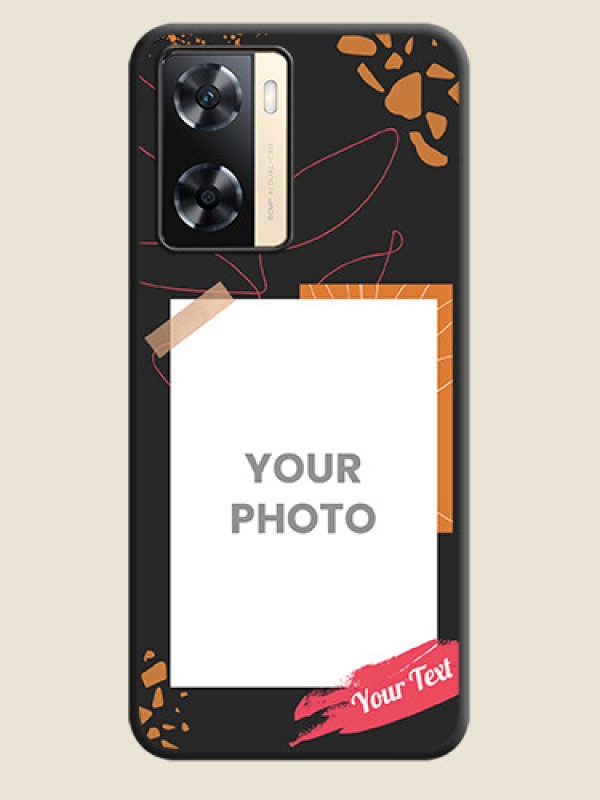 Custom Orange Photo Frame on Space Black Custom Soft Matte Phone Back Cover - Oppo A77 4G - alternate view
