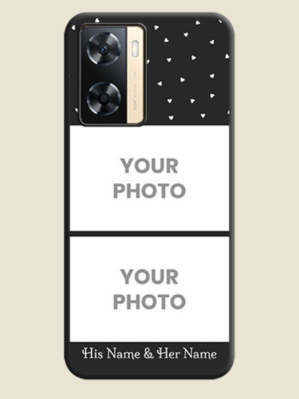 Custom Miniature Love Symbols with Name on Space Black Custom Soft Matte Back Cover - Oppo A77s - alternate view