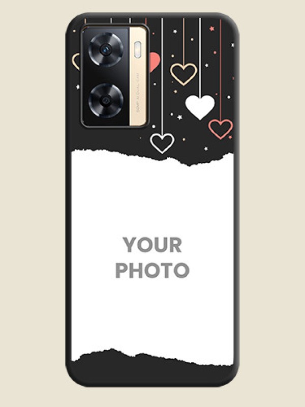 Custom Love Hangings with Splash Wave Picture on Space Black Custom Soft Matte Phone Back Cover - Oppo A77s - alternate view