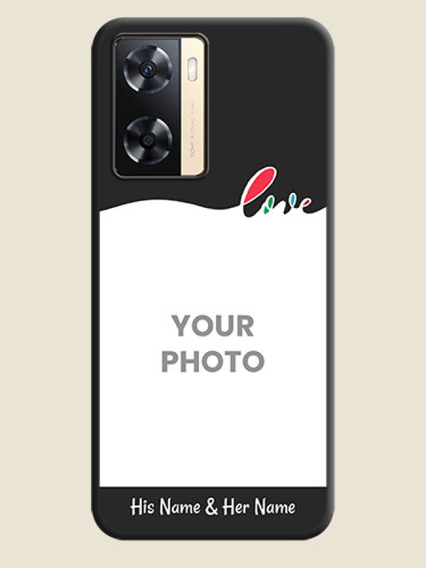 Custom Fall in Love Pattern with Picture on Photo on Space Black Soft Matte Mobile Case - Oppo A77s - alternate view