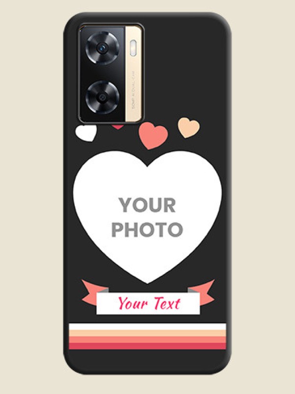 Custom Love Shaped Photo with Colorful Stripes on Personalised Space Black Soft Matte Cases - Oppo A77s - alternate view