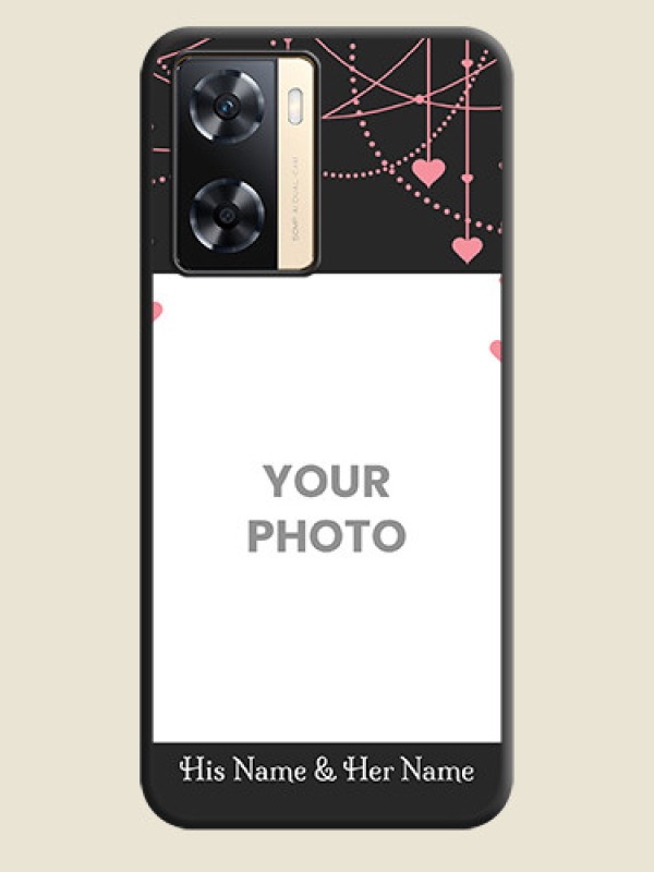 Custom Pink Love Hangings with Text on Space Black Custom Soft Matte Back Cover - Oppo A77s - alternate view