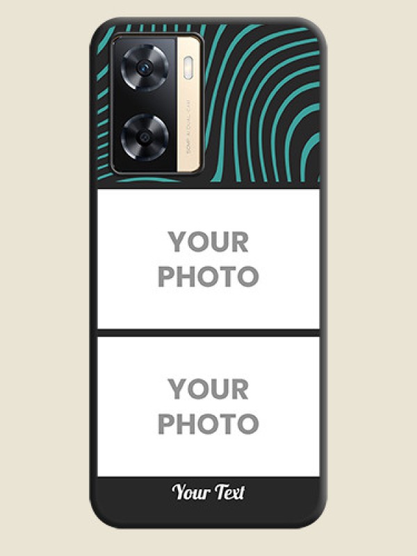 Custom Wave Pattern with 2 Image Holder on Space Black Personalized Soft Matte Phone Covers - Oppo A77s - alternate view