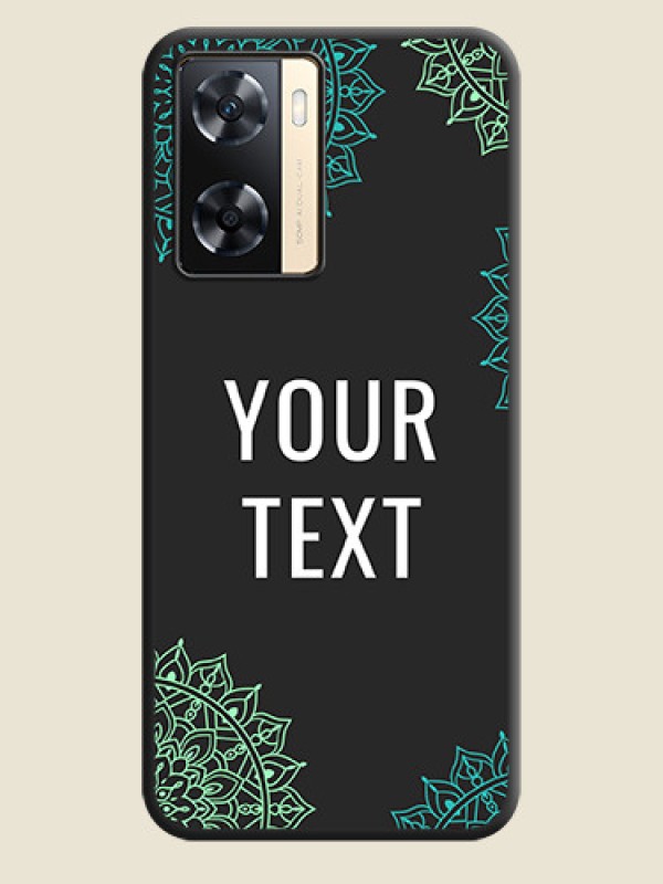 Custom Your Name with Floral Design on Space Black Custom Soft Matte Back Cover - Oppo A77s - alternate view