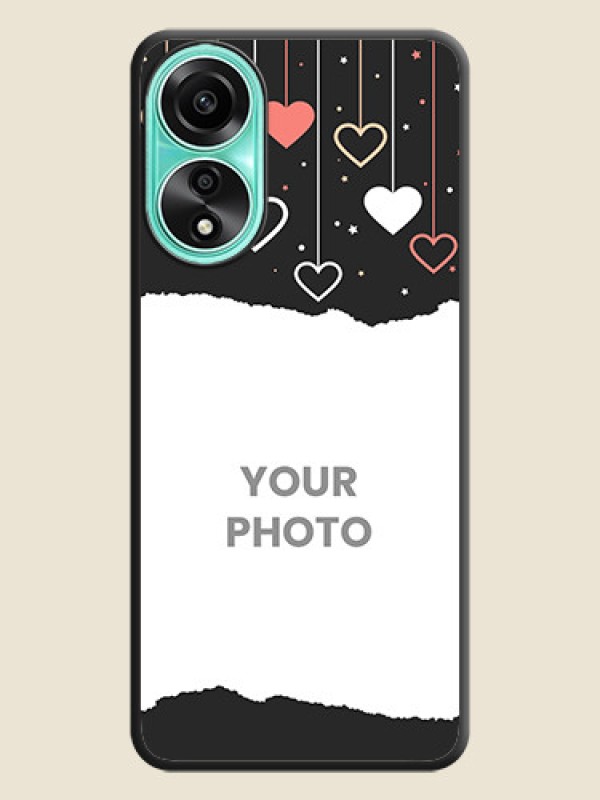 Custom Love Hangings with Splash Wave Picture on Space Black Custom Soft Matte Phone Back Cover - Oppo A78 4G - alternate view