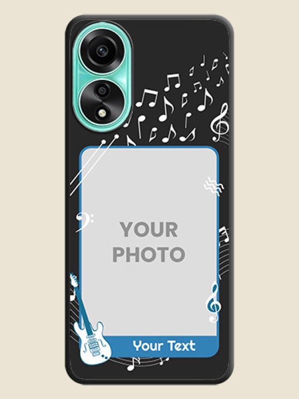 Custom Musical Theme Design with Text - Photo on Space Black Soft Matte Mobile Case - Oppo A78 4G - alternate view